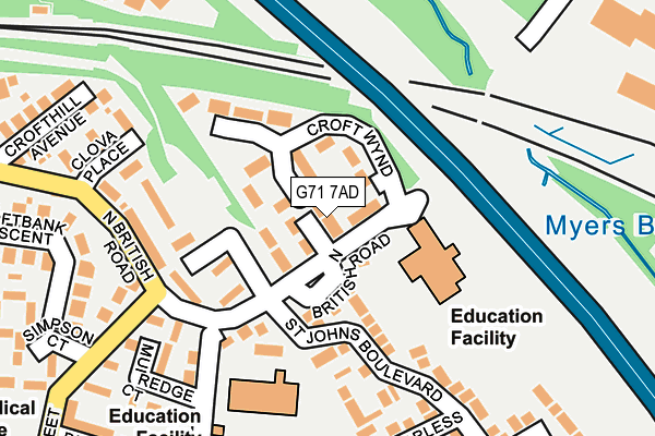 G71 7AD map - OS OpenMap – Local (Ordnance Survey)