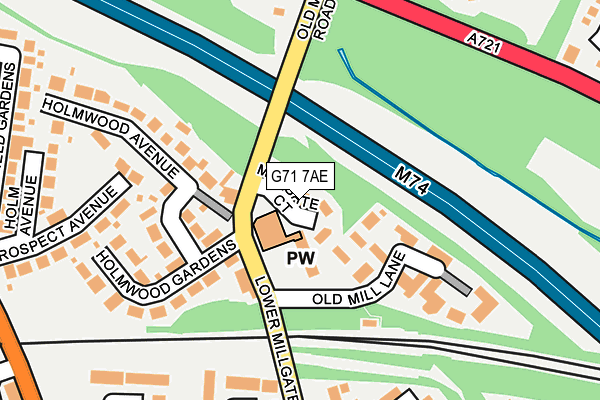 G71 7AE map - OS OpenMap – Local (Ordnance Survey)