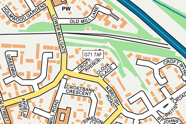 G71 7AF map - OS OpenMap – Local (Ordnance Survey)