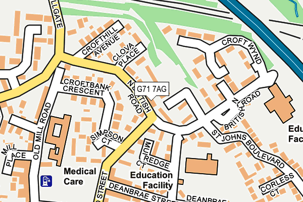 G71 7AG map - OS OpenMap – Local (Ordnance Survey)