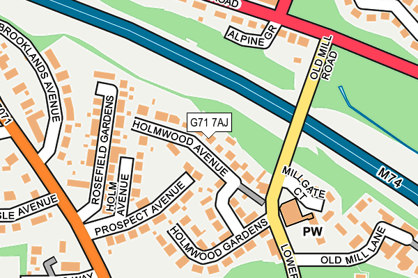 G71 7AJ map - OS OpenMap – Local (Ordnance Survey)