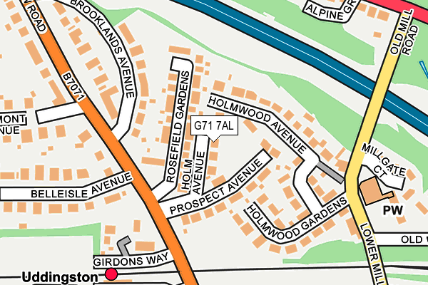 G71 7AL map - OS OpenMap – Local (Ordnance Survey)