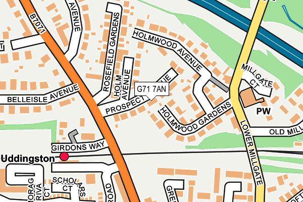 G71 7AN map - OS OpenMap – Local (Ordnance Survey)