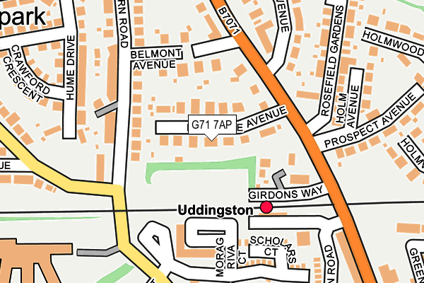 G71 7AP map - OS OpenMap – Local (Ordnance Survey)