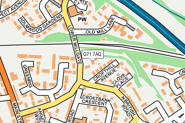 G71 7AQ map - OS OpenMap – Local (Ordnance Survey)