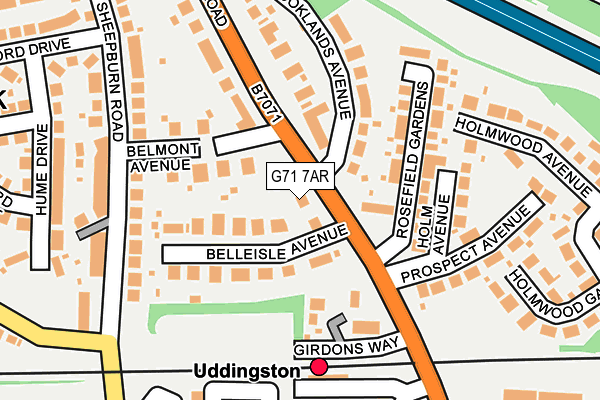 G71 7AR map - OS OpenMap – Local (Ordnance Survey)