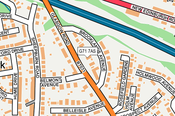 G71 7AS map - OS OpenMap – Local (Ordnance Survey)