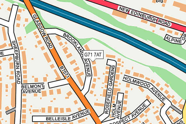 G71 7AT map - OS OpenMap – Local (Ordnance Survey)