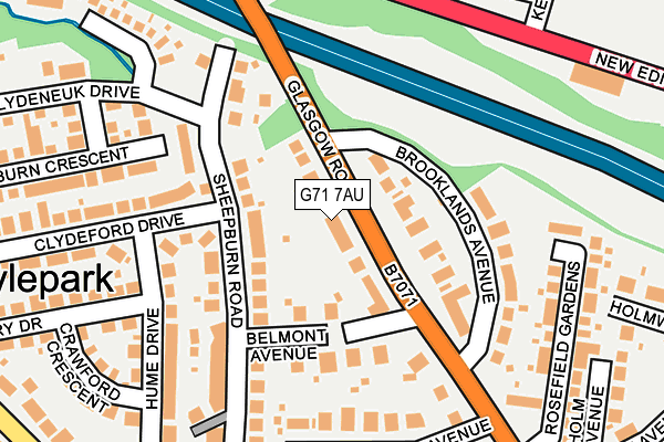 G71 7AU map - OS OpenMap – Local (Ordnance Survey)