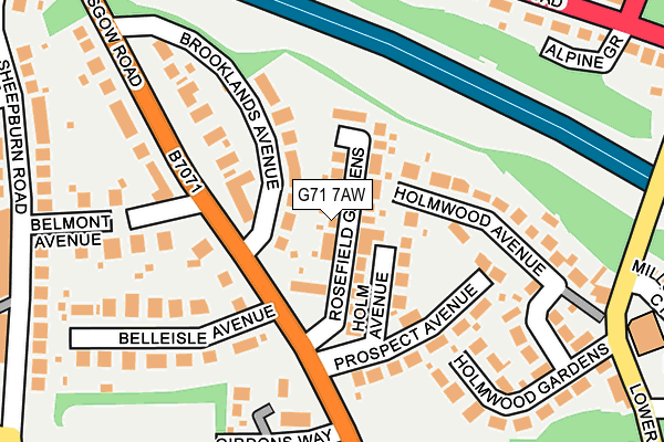 G71 7AW map - OS OpenMap – Local (Ordnance Survey)