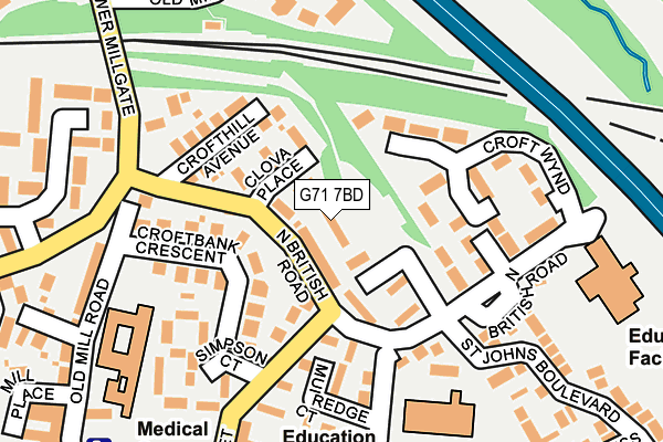 G71 7BD map - OS OpenMap – Local (Ordnance Survey)