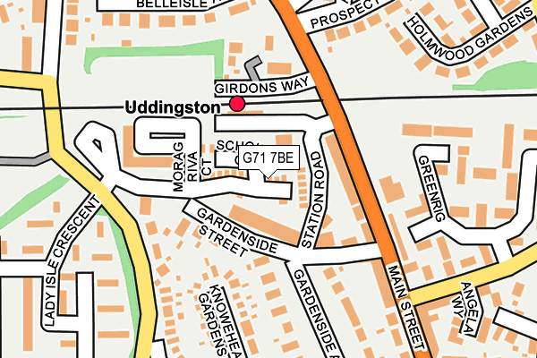 G71 7BE map - OS OpenMap – Local (Ordnance Survey)