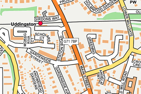 G71 7BP map - OS OpenMap – Local (Ordnance Survey)