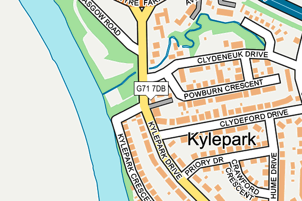 G71 7DB map - OS OpenMap – Local (Ordnance Survey)