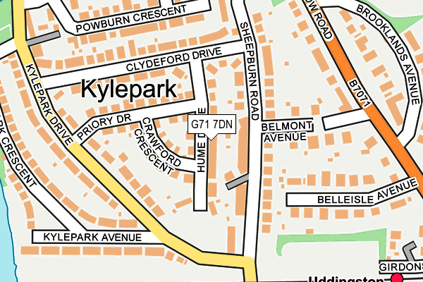 G71 7DN map - OS OpenMap – Local (Ordnance Survey)