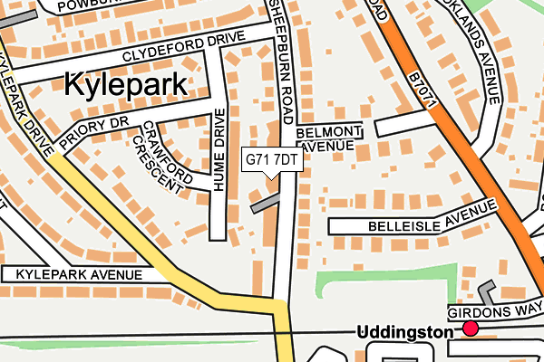 G71 7DT map - OS OpenMap – Local (Ordnance Survey)