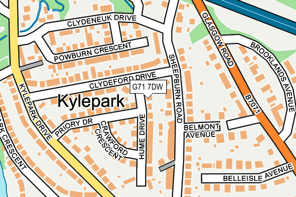 G71 7DW map - OS OpenMap – Local (Ordnance Survey)