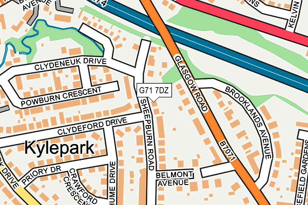 G71 7DZ map - OS OpenMap – Local (Ordnance Survey)