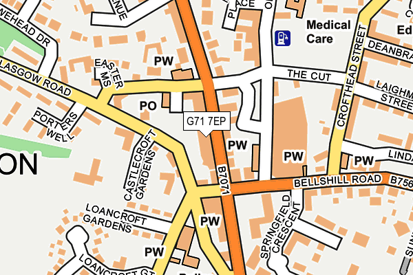 G71 7EP map - OS OpenMap – Local (Ordnance Survey)