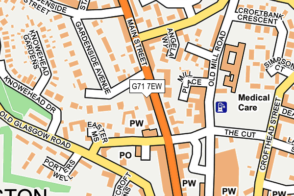 G71 7EW map - OS OpenMap – Local (Ordnance Survey)