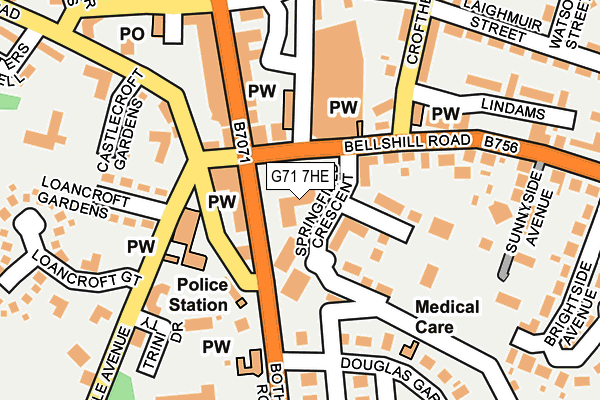 G71 7HE map - OS OpenMap – Local (Ordnance Survey)