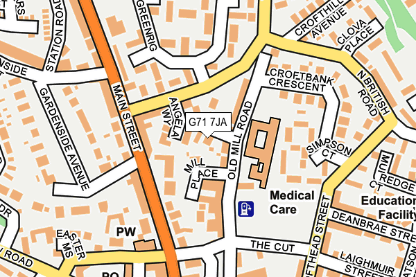 G71 7JA map - OS OpenMap – Local (Ordnance Survey)