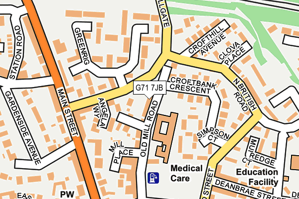 G71 7JB map - OS OpenMap – Local (Ordnance Survey)