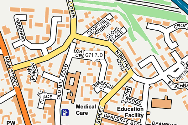 G71 7JD map - OS OpenMap – Local (Ordnance Survey)