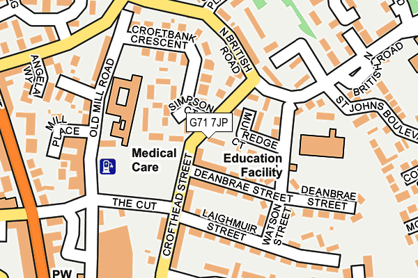 G71 7JP map - OS OpenMap – Local (Ordnance Survey)