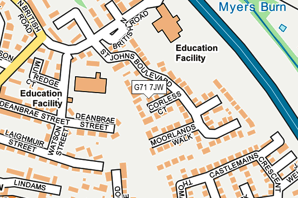 G71 7JW map - OS OpenMap – Local (Ordnance Survey)