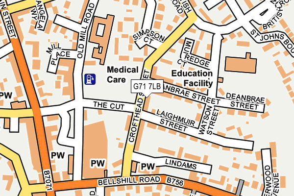 G71 7LB map - OS OpenMap – Local (Ordnance Survey)