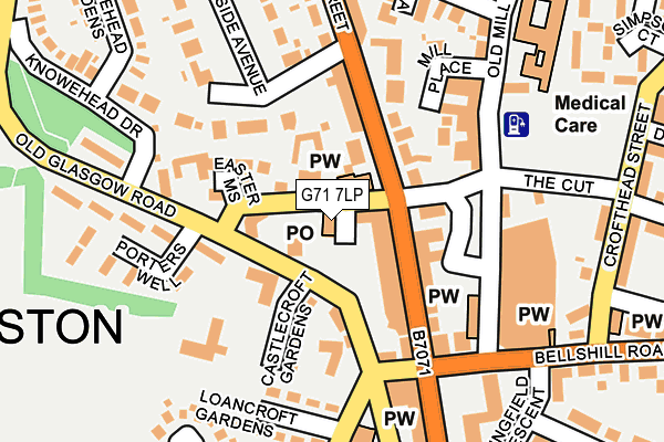 G71 7LP map - OS OpenMap – Local (Ordnance Survey)