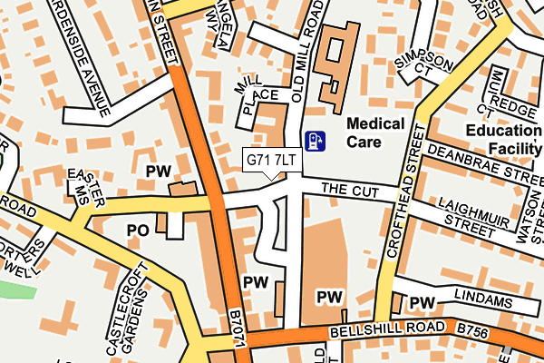 G71 7LT map - OS OpenMap – Local (Ordnance Survey)