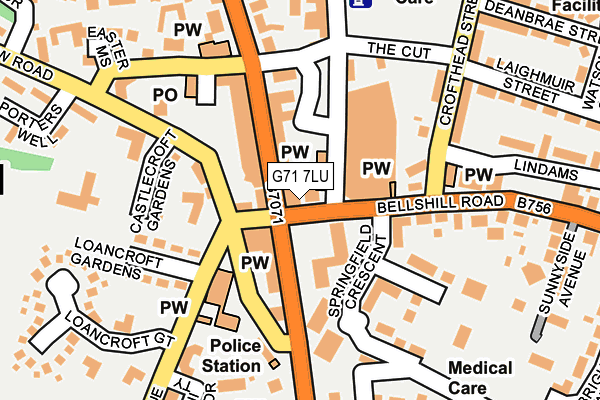 G71 7LU map - OS OpenMap – Local (Ordnance Survey)