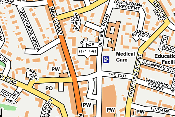 G71 7PG map - OS OpenMap – Local (Ordnance Survey)