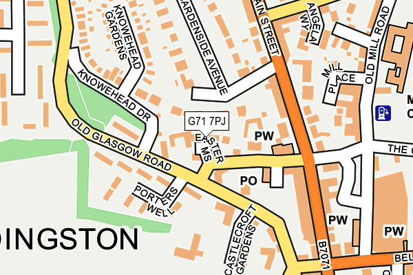 G71 7PJ map - OS OpenMap – Local (Ordnance Survey)