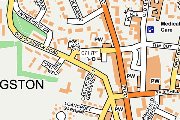 G71 7PT map - OS OpenMap – Local (Ordnance Survey)