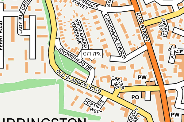 G71 7PX map - OS OpenMap – Local (Ordnance Survey)