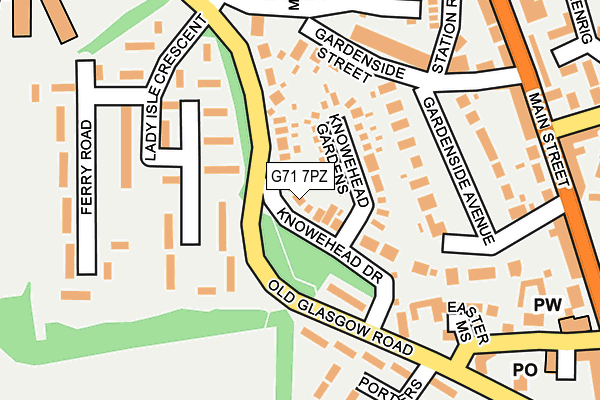 G71 7PZ map - OS OpenMap – Local (Ordnance Survey)