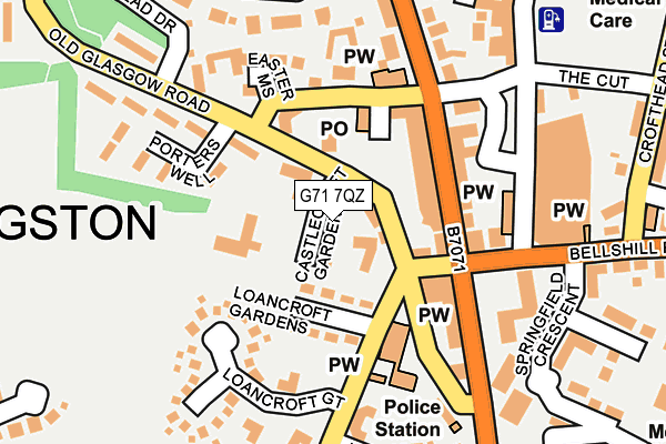 G71 7QZ map - OS OpenMap – Local (Ordnance Survey)