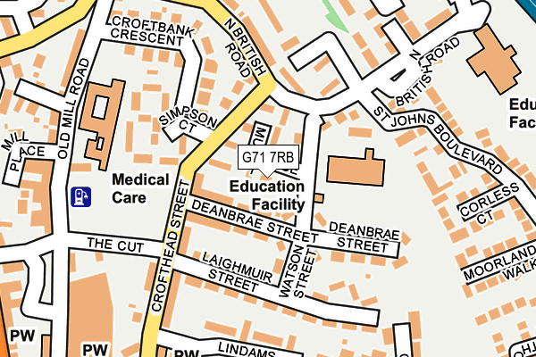 G71 7RB map - OS OpenMap – Local (Ordnance Survey)