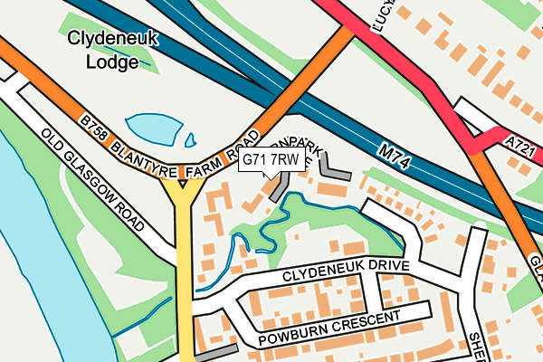 G71 7RW map - OS OpenMap – Local (Ordnance Survey)