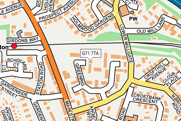 G71 7TA map - OS OpenMap – Local (Ordnance Survey)