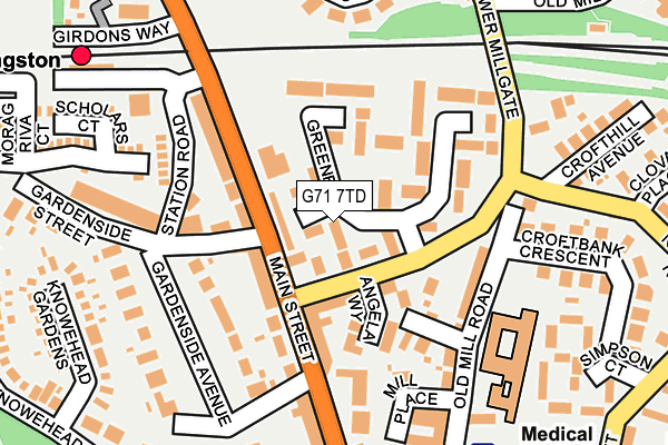 G71 7TD map - OS OpenMap – Local (Ordnance Survey)