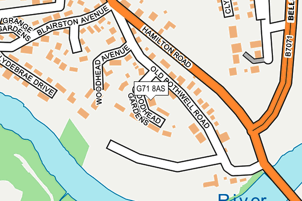 G71 8AS map - OS OpenMap – Local (Ordnance Survey)