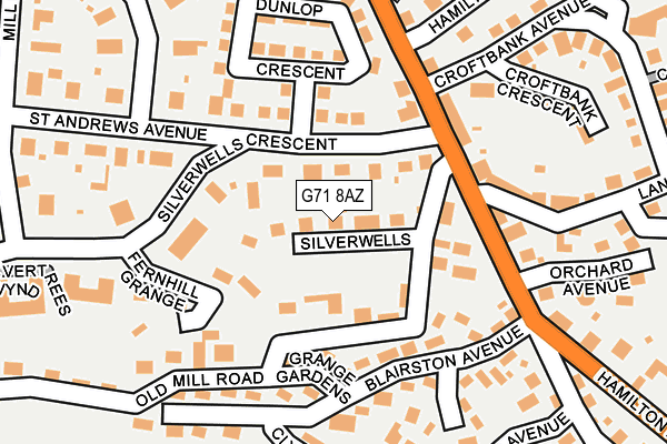 G71 8AZ map - OS OpenMap – Local (Ordnance Survey)