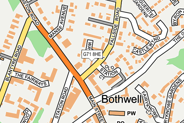 G71 8HE map - OS OpenMap – Local (Ordnance Survey)