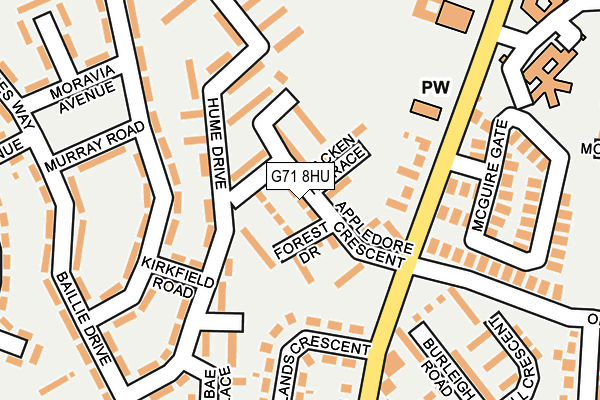 G71 8HU map - OS OpenMap – Local (Ordnance Survey)