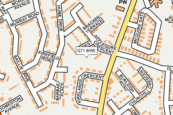 G71 8HW map - OS OpenMap – Local (Ordnance Survey)