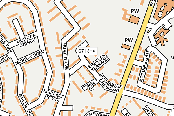 G71 8HX map - OS OpenMap – Local (Ordnance Survey)